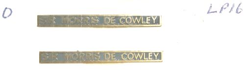 Sir Morris de Cowley O gauge Etched Plates Grey Background